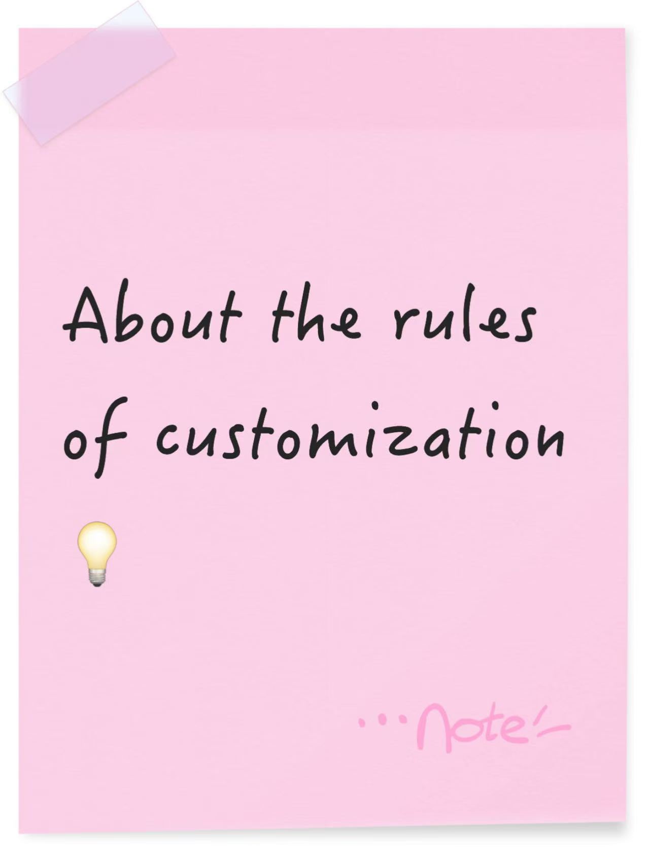 About the rules of customization
