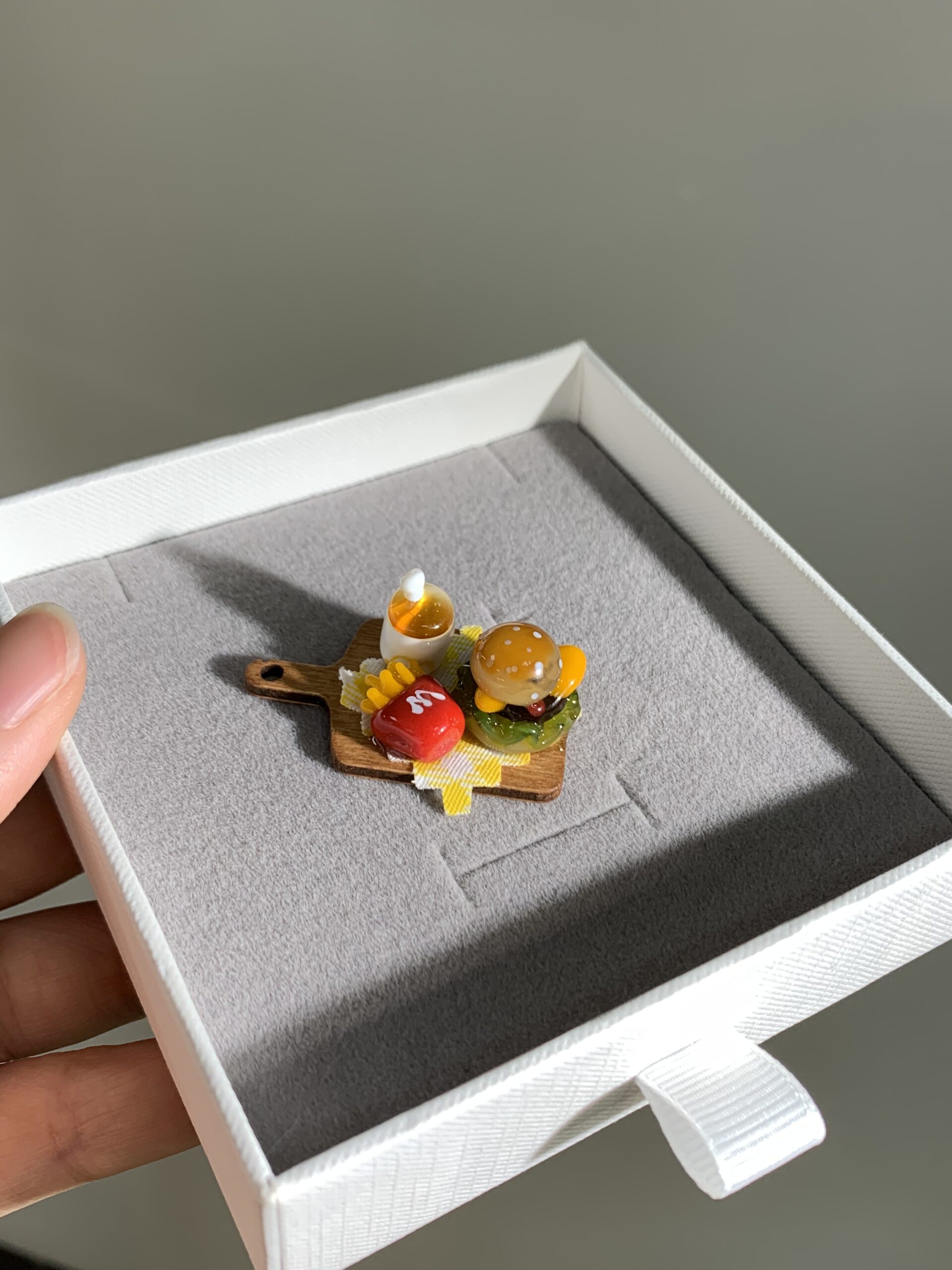 Hamburger set — handmade food toy ornament. - 图片 6