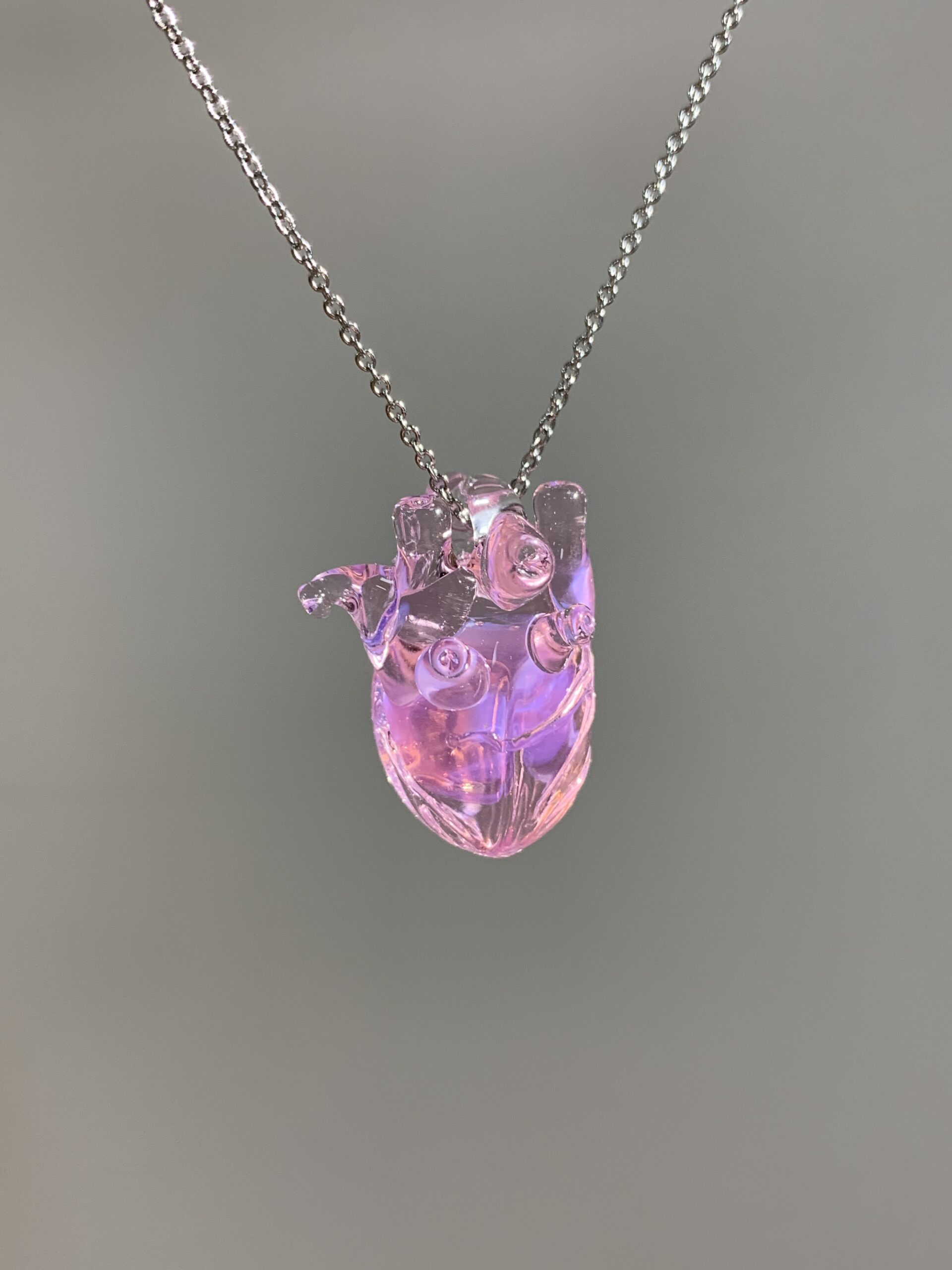 Pink Heart Pendant, Romantic Charm Necklace, Fairycore Accessory, Meaningful Keepsake, Gift For Her