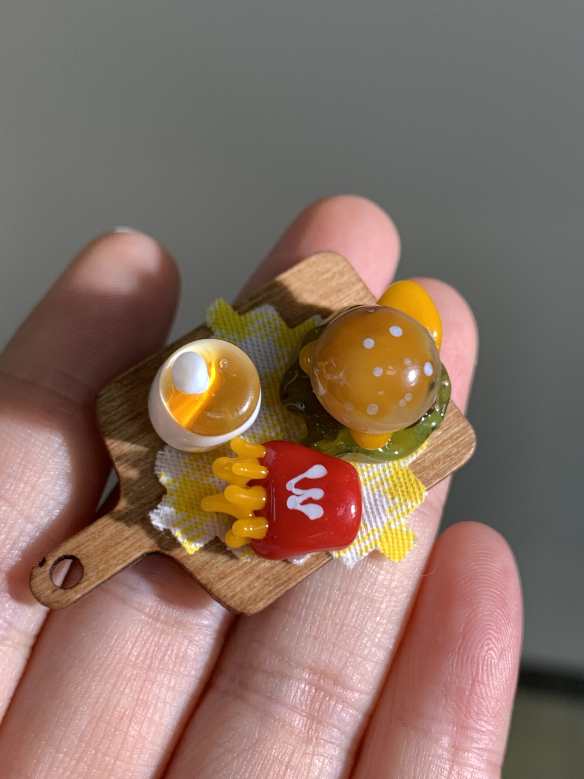 Hamburger set — handmade food toy ornament. - 图片 3