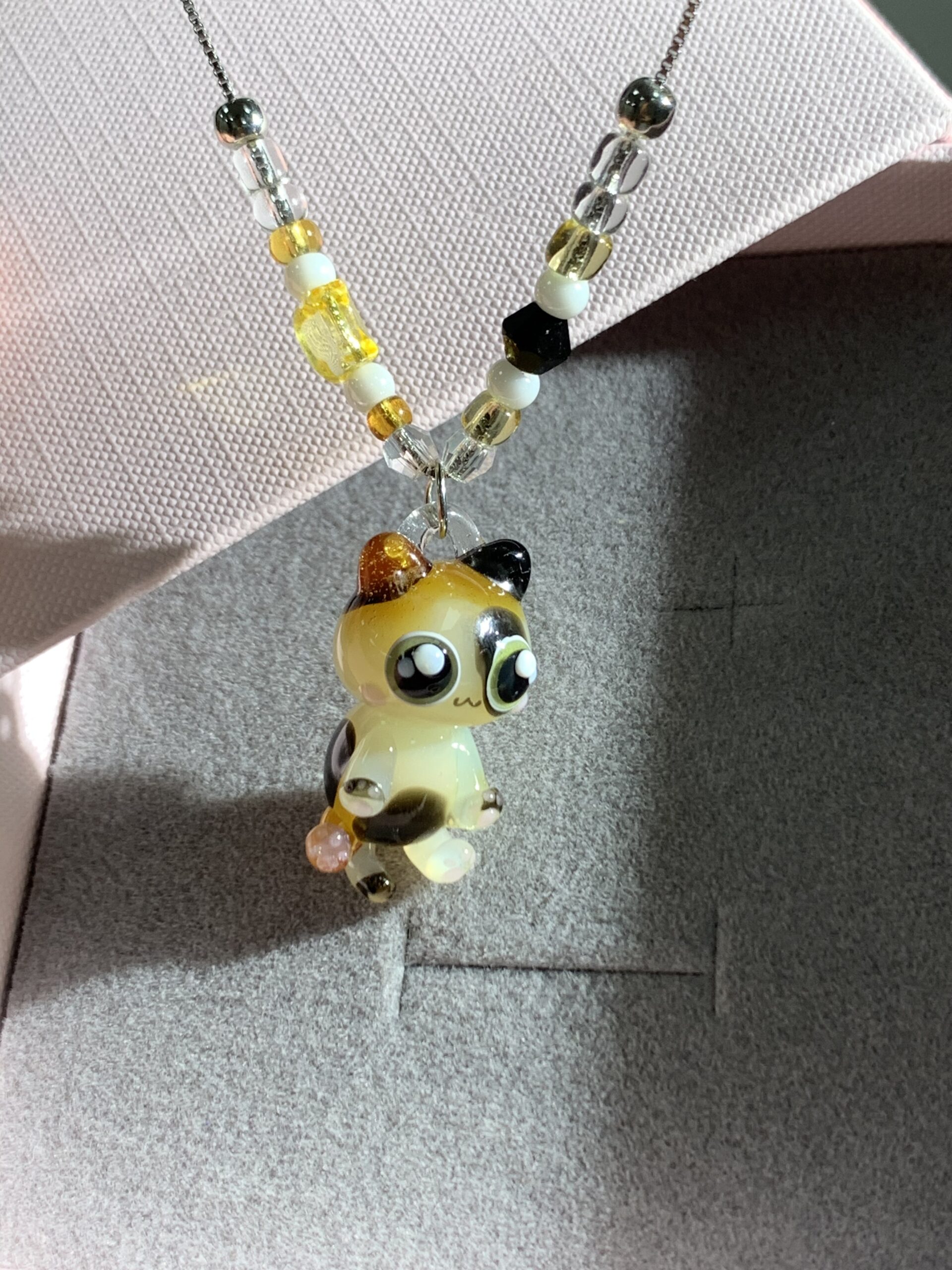 “Cute Little Cat – Handmade Glass Cat Necklace, the Perfect Gift for Cat Lovers.” - 图片 2