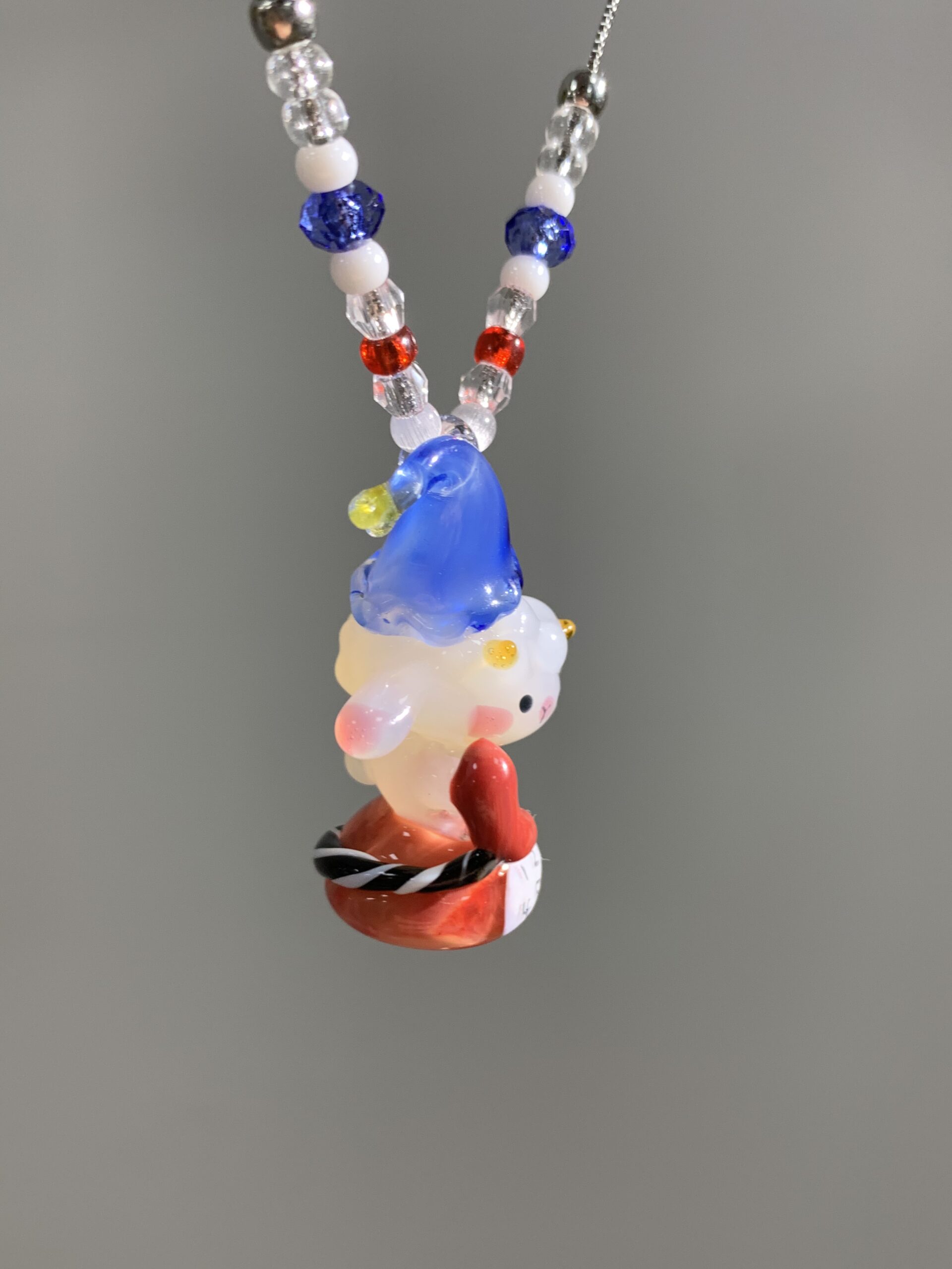 Handmade Glass Sheep Pendant Necklace – Cute Lamb Character Charm, Kawaii Aesthetic Jewelry - 图片 3