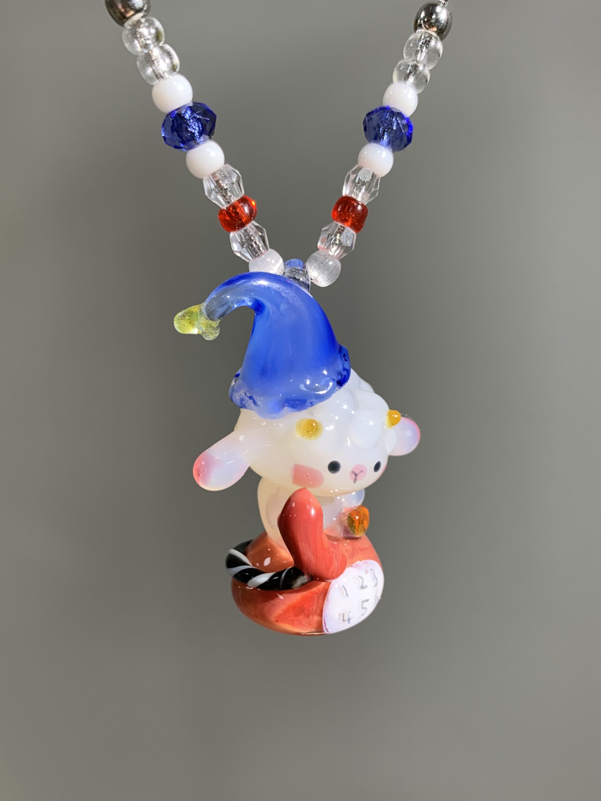Handmade Glass Sheep Pendant Necklace – Cute Lamb Character Charm, Kawaii Aesthetic Jewelry - 图片 2