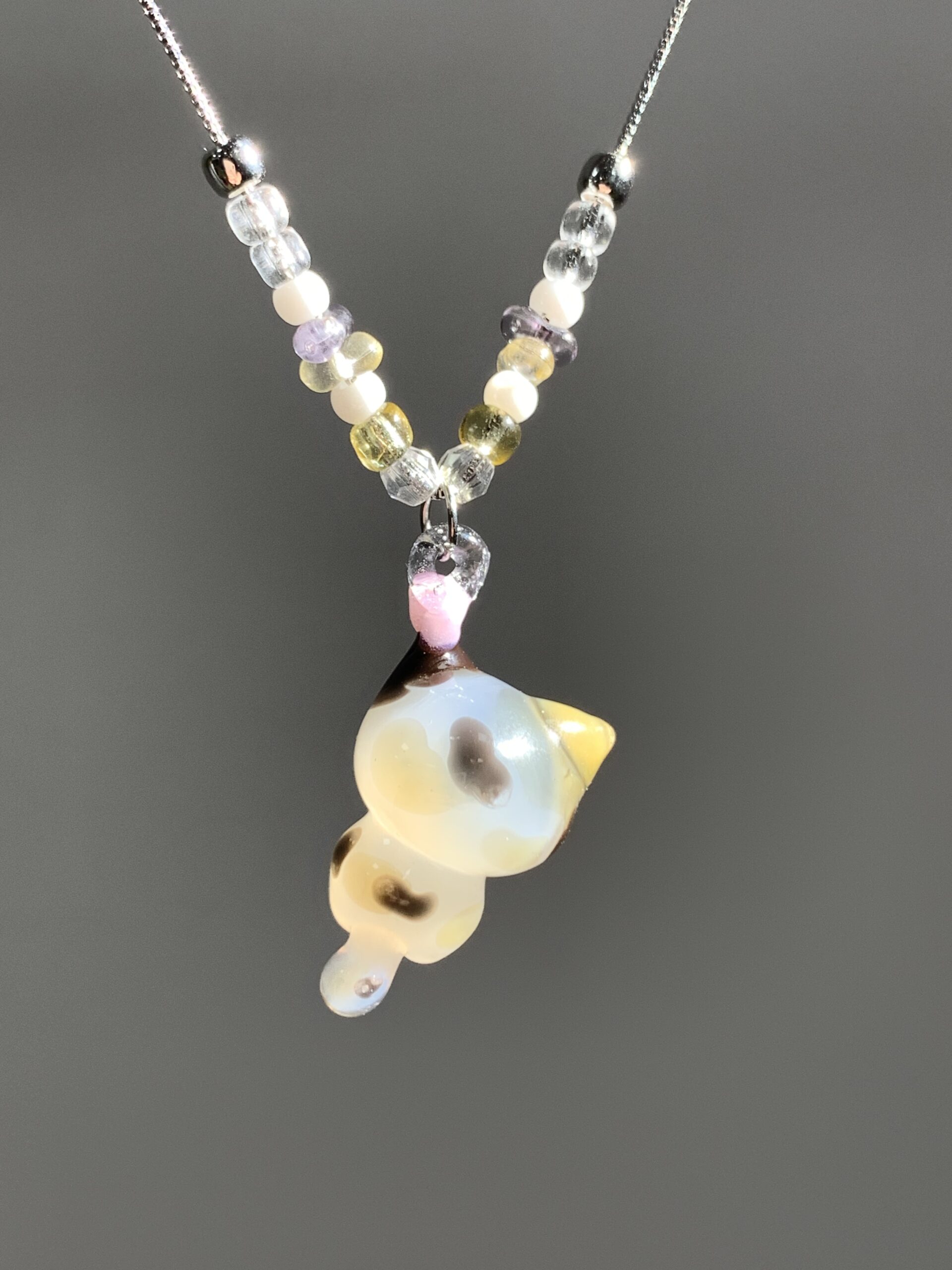 Handmade Glass Lucky Cat Pendant Necklace – Cute Maneki Neko Charm, Kawaii Aesthetic Jewelry - 图片 2