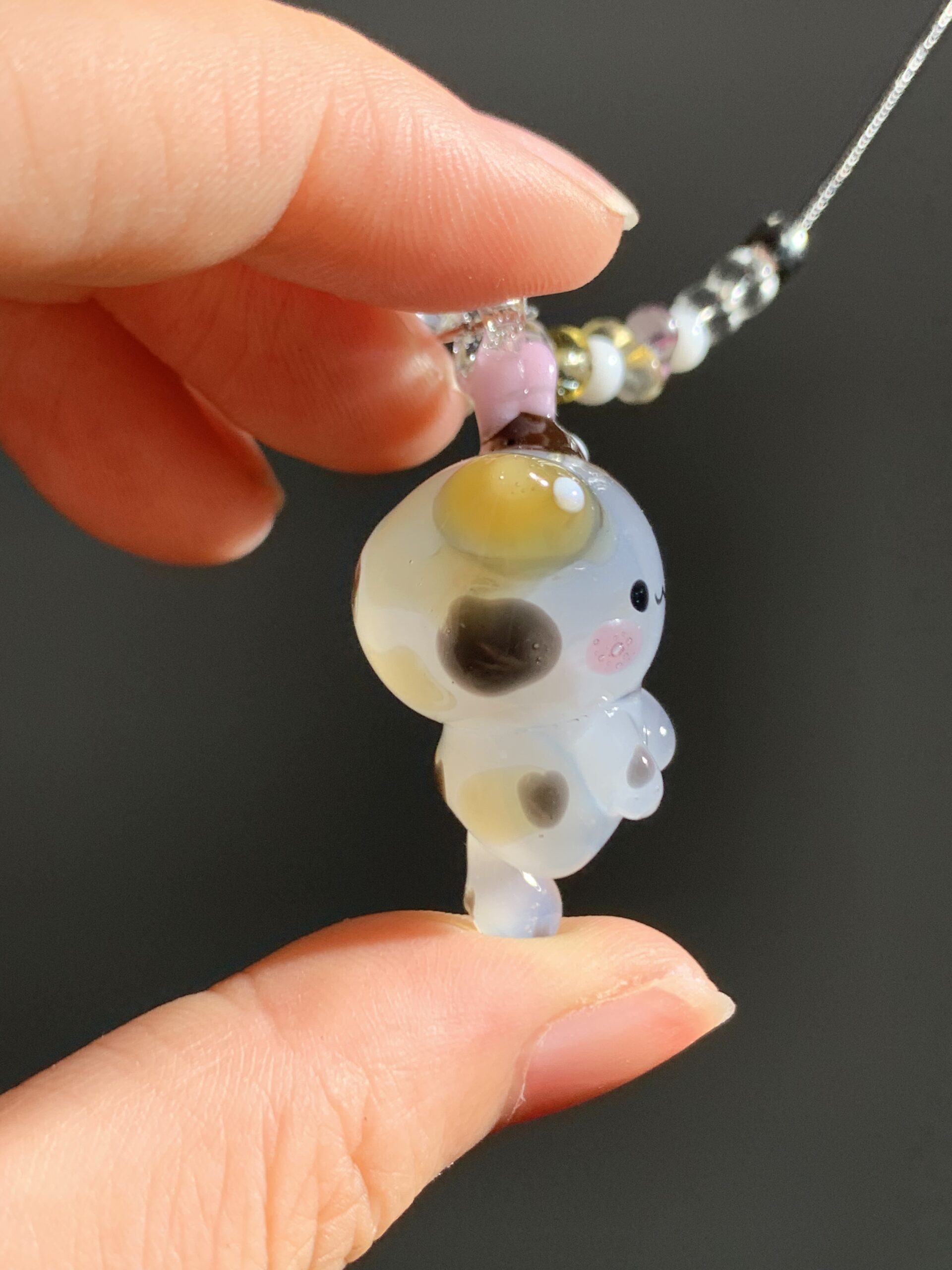 Handmade Glass Lucky Cat Pendant Necklace – Cute Maneki Neko Charm, Kawaii Aesthetic Jewelry - 图片 3