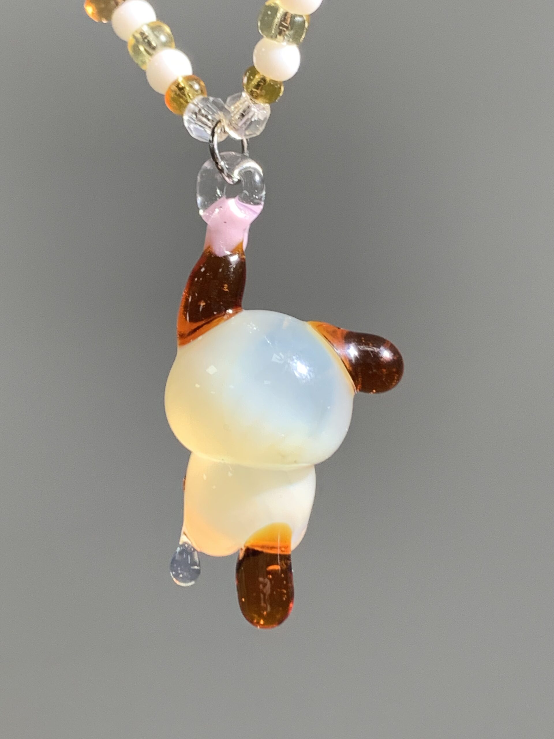 Handmade Glass Puppy Pendant Necklace – Cute Dog Charm, Kawaii Aesthetic Jewelry - 图片 3