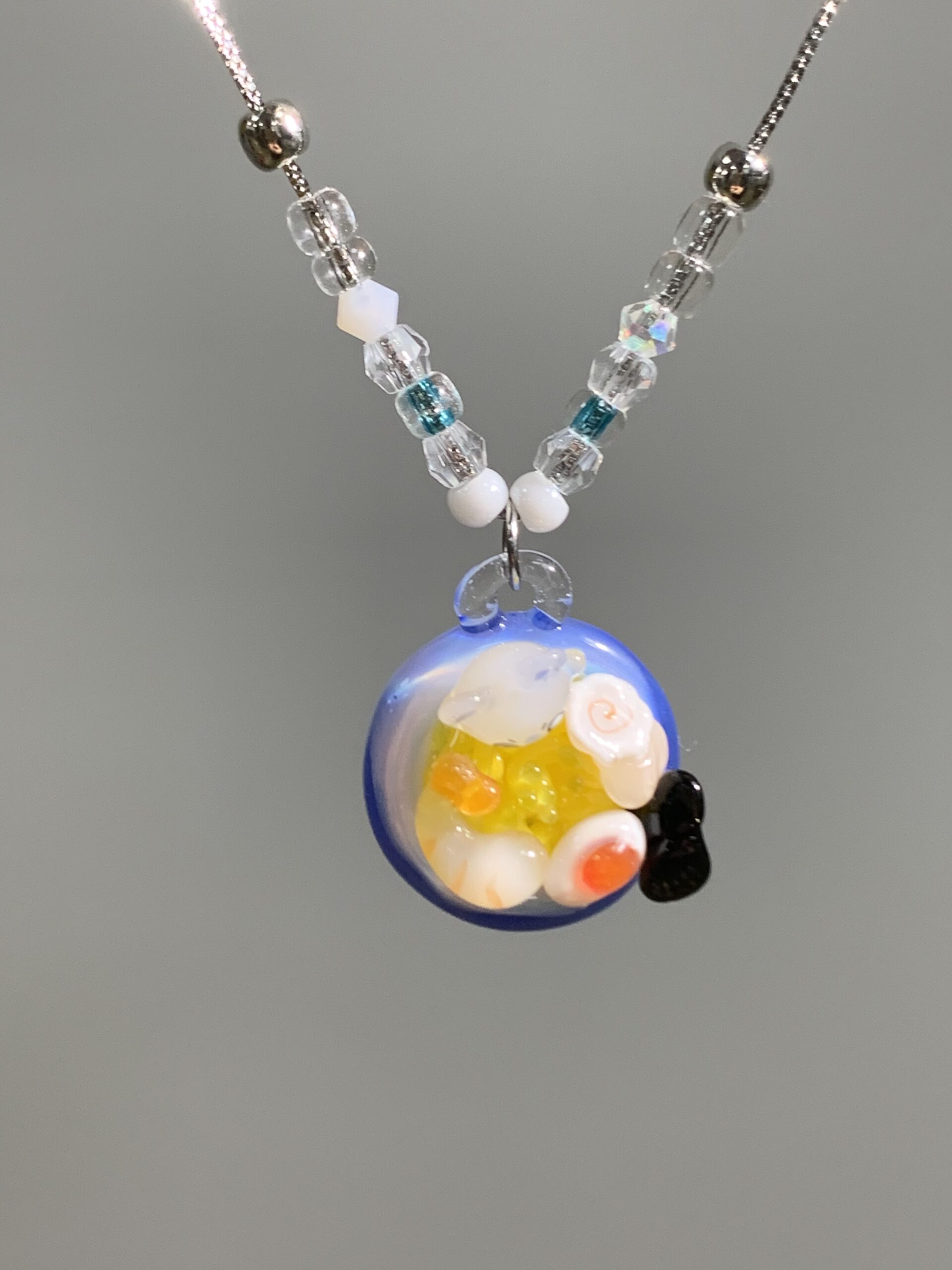 Handmade Glass Ramen Bowl Pendant Necklace – Cute Food Charm, Kawaii Aesthetic Jewelry - 图片 2