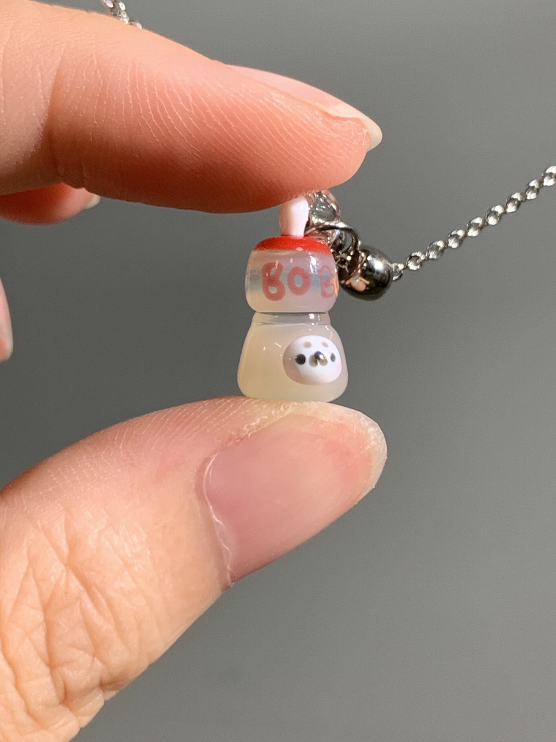 Handmade Glass Seal Yogurt Drink Pendant Necklace – Cute Food Bottle Charm, Kawaii Aesthetic Jewelry - 图片 3