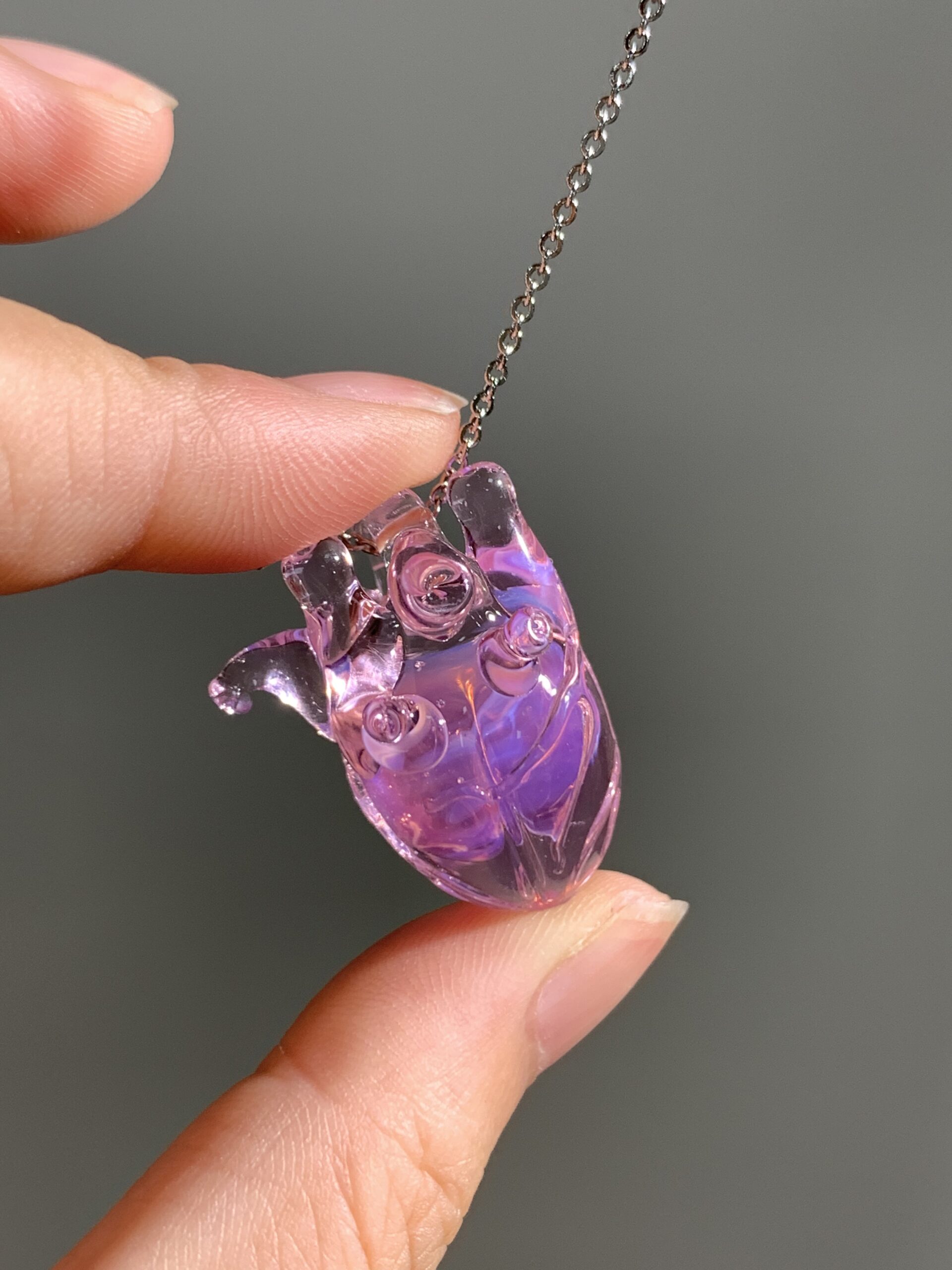 Pink Heart Pendant, Romantic Charm Necklace, Fairycore Accessory, Meaningful Keepsake, Gift For Her - 图片 2