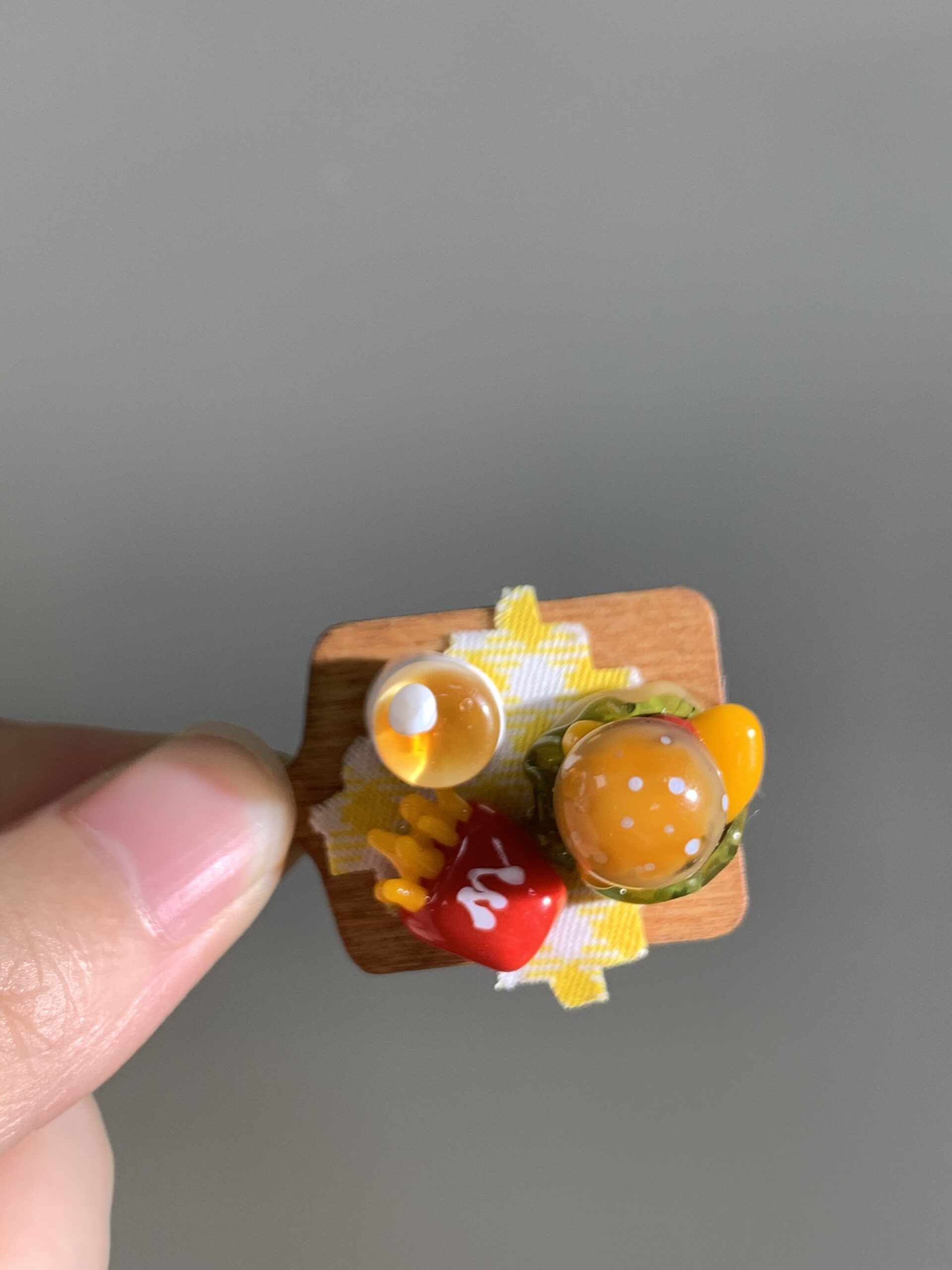 Hamburger set — handmade food toy ornament. - 图片 5