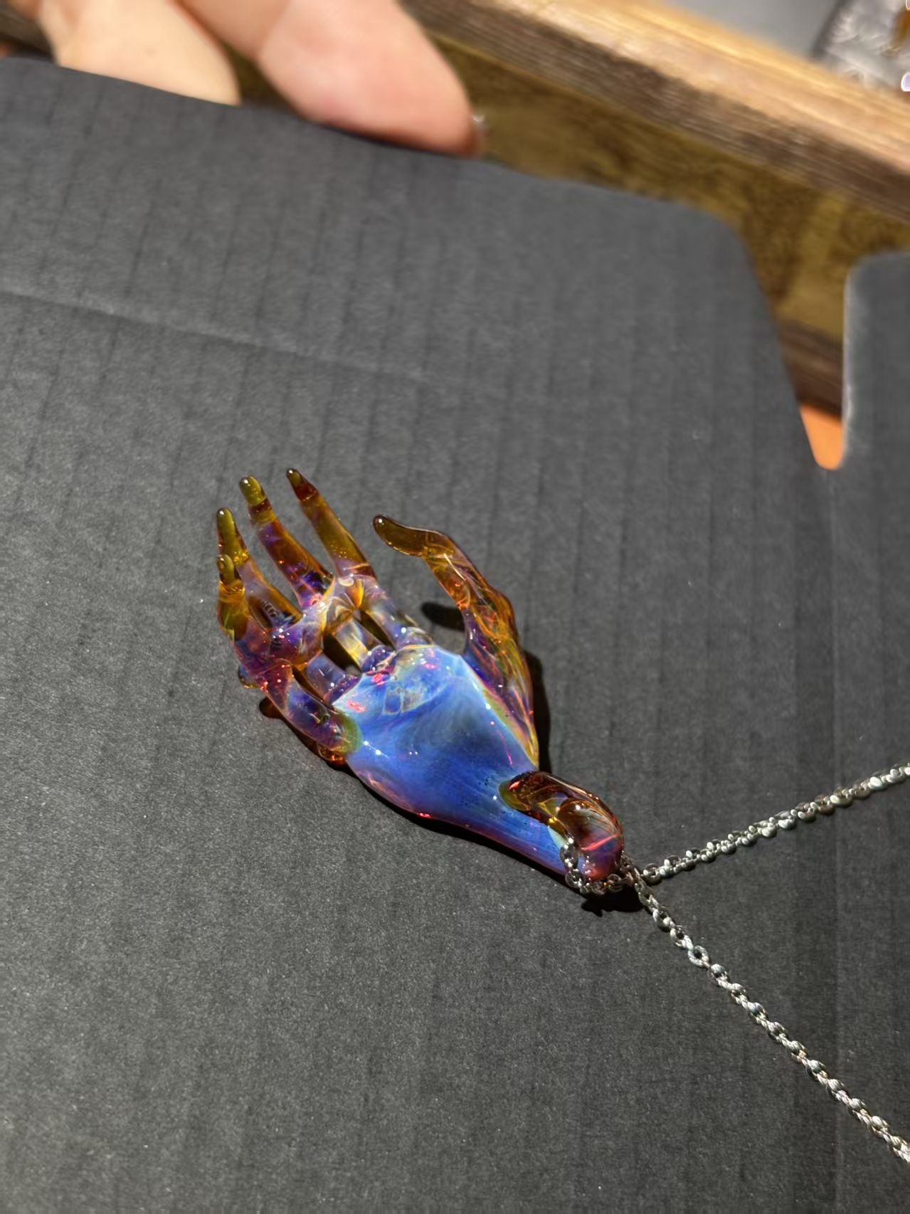 Lampwork Glass Hand Pendant