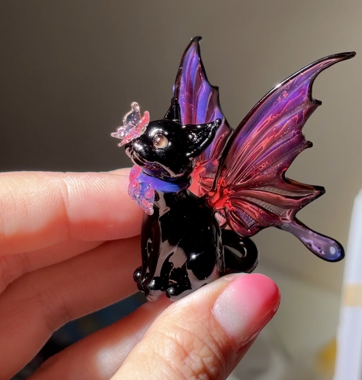 Lampwork Glass Fairy Kitty: The Epitome of Grace and Elegance. - 图片 3