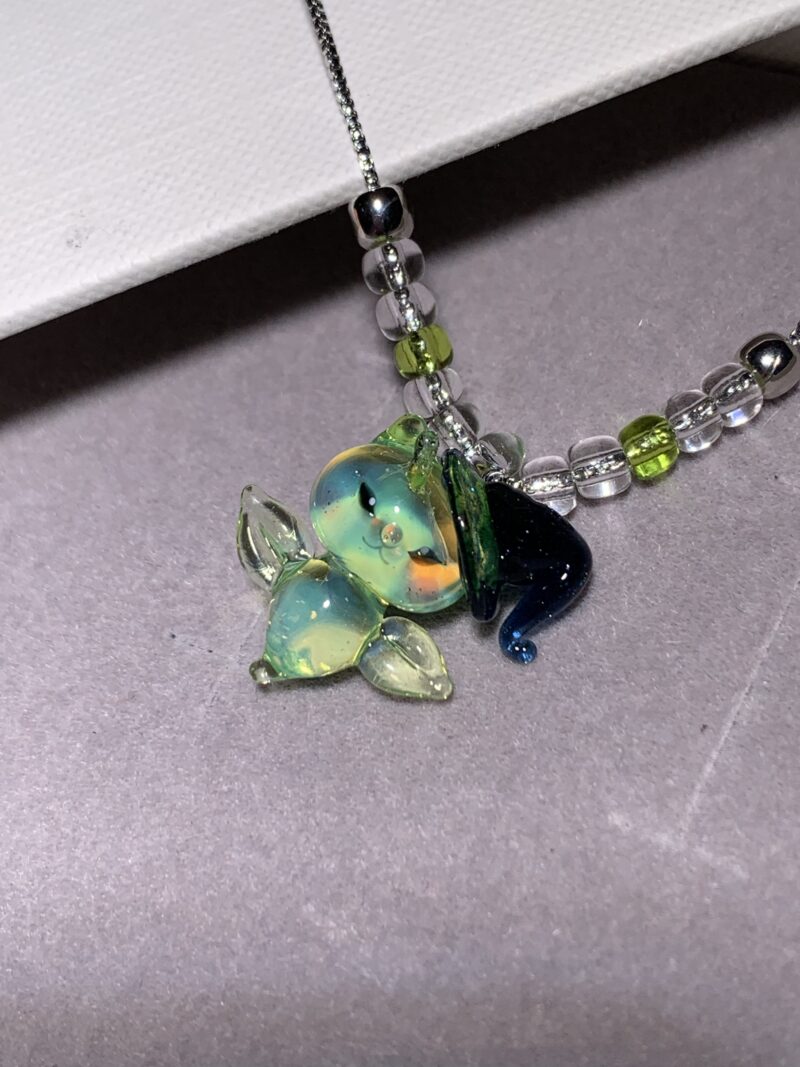 Handmade Glass Halloween Necklace - Witch Hat Alien Kitten Sea Angel Pendant